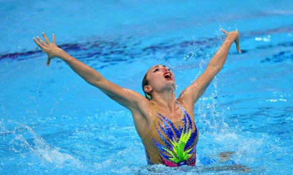  competes in the Synchronised Swimming Solo Free Final on Day Two of the LEN European Swimming Championships at the Aquatics Centre on May 10, 2016 in London, England.